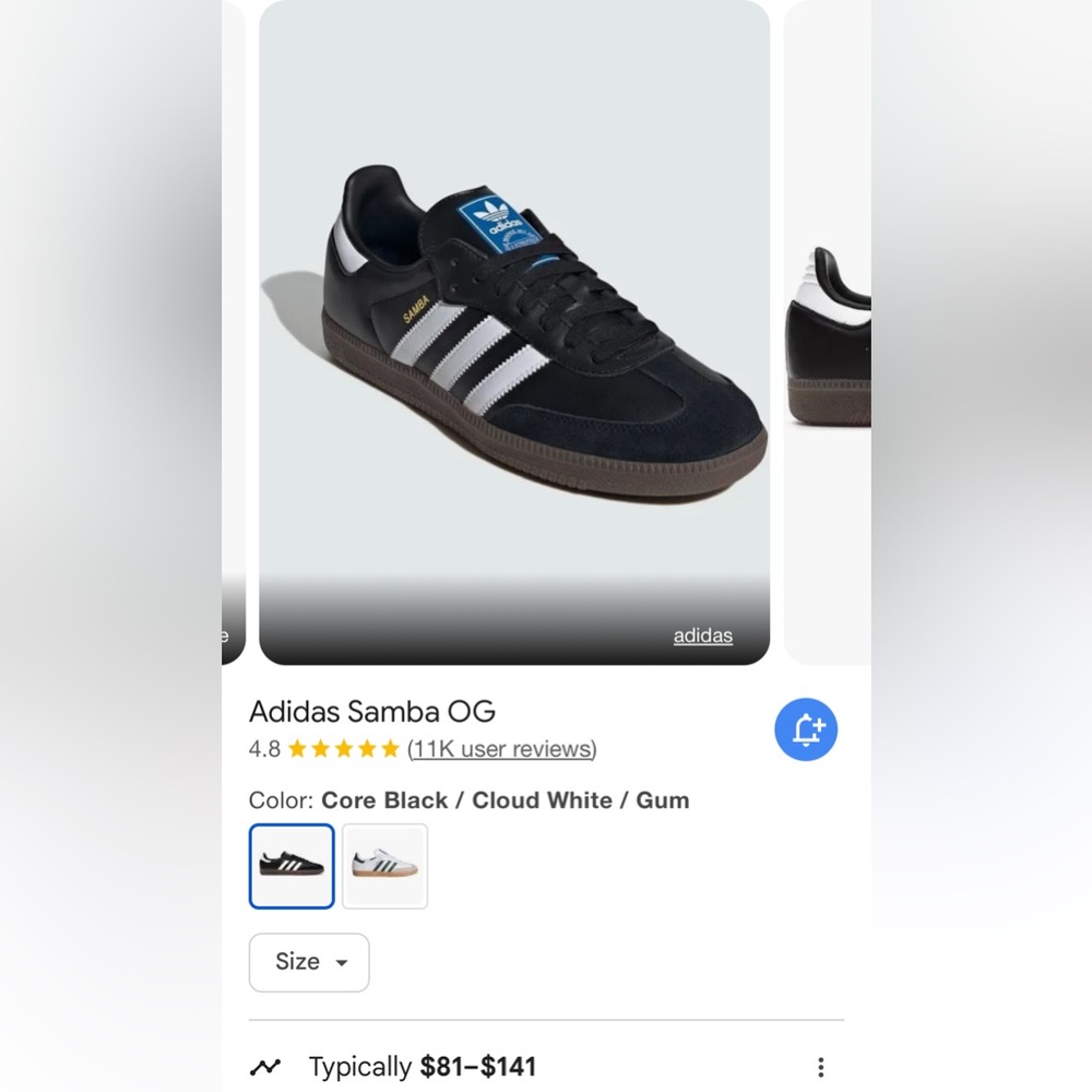Black OG Adidas Sambas